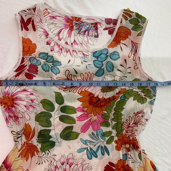 T-box Sheer‎ Floral Swimsuit Cover-Up Dress - Picture 12 of 14